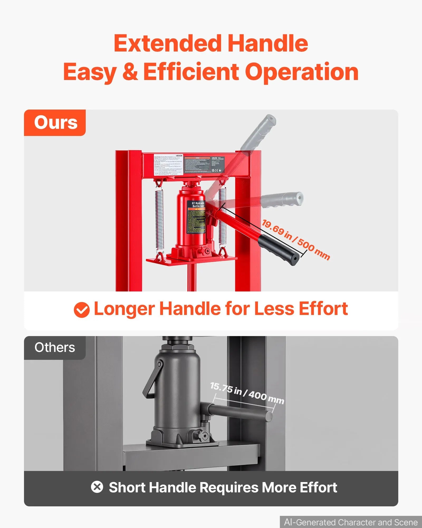 6 Ton Hydraulic Shop Press with H-Frame, 4-Level Adjustable Height & Movable Plates – Heavy-Duty Garage Press