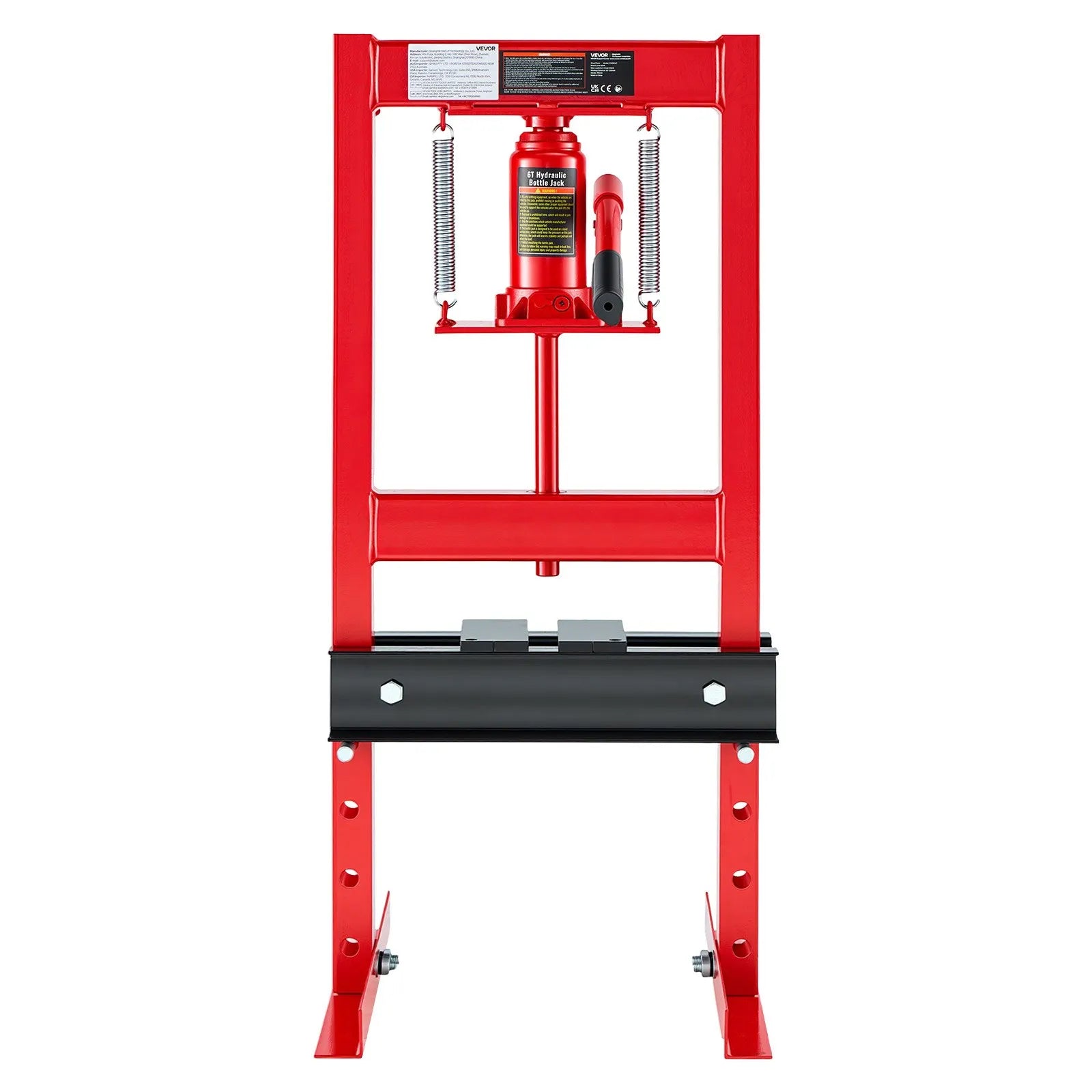 6 Ton Hydraulic Shop Press with H-Frame, 4-Level Adjustable Height & Movable Plates – Heavy-Duty Garage Press