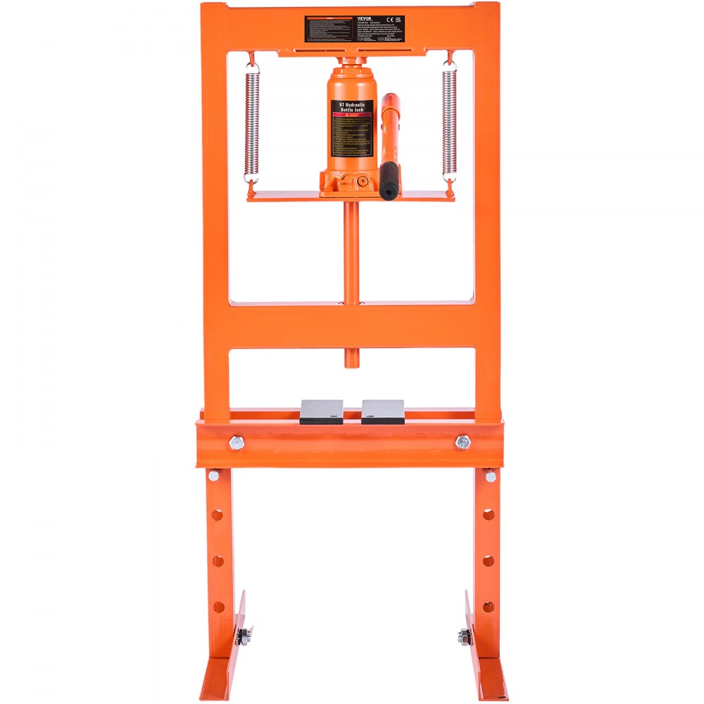 VEVOR Hydraulic Shop Press, 6 Ton H-Frame Hydraulic Garage/Shop Floor Press, Adjustable Shop Press with Press Plates, Heavy Duty Hydraulic Press for Garage, Shop, Workshop 