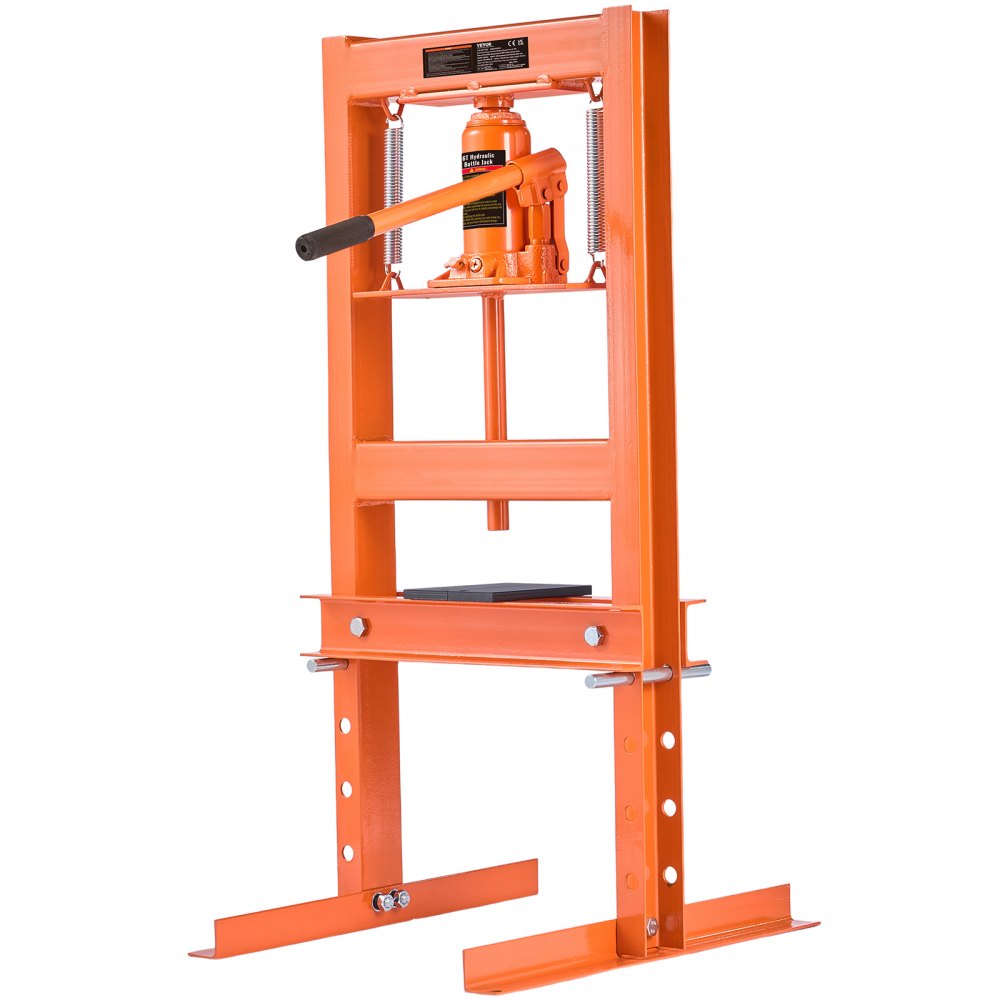 VEVOR Hydraulic Shop Press, 6 Ton H-Frame Hydraulic Garage/Shop Floor Press, Adjustable Shop Press with Press Plates, Heavy Duty Hydraulic Press for Garage, Shop, Workshop 