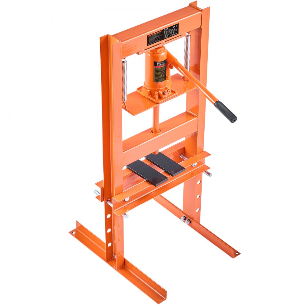 VEVOR Hydraulic Shop Press, 6 Ton H-Frame Hydraulic Garage/Shop Floor Press, Adjustable Shop Press with Press Plates, Heavy Duty Hydraulic Press for Garage, Shop, Workshop 