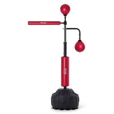 VEVOR Boxing Speed Trainer, Punching Bag with Stand, Reflex Boxing Bag for Teens & Adults, Height Adjustable Free Standing Strike Bag Set with Gloves, Workout Speed Bag for Home Gym Training, Red 