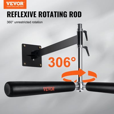VEVOR Wall Mount Boxing Spinning Bar, Adjustable Punching Spinning Bar, Boxing Speed Trainer with Gloves, Black Reflex Boxing Bar, Boxing Training Equipment for Kickboxing, MMA, Stress Relief, Fitness 