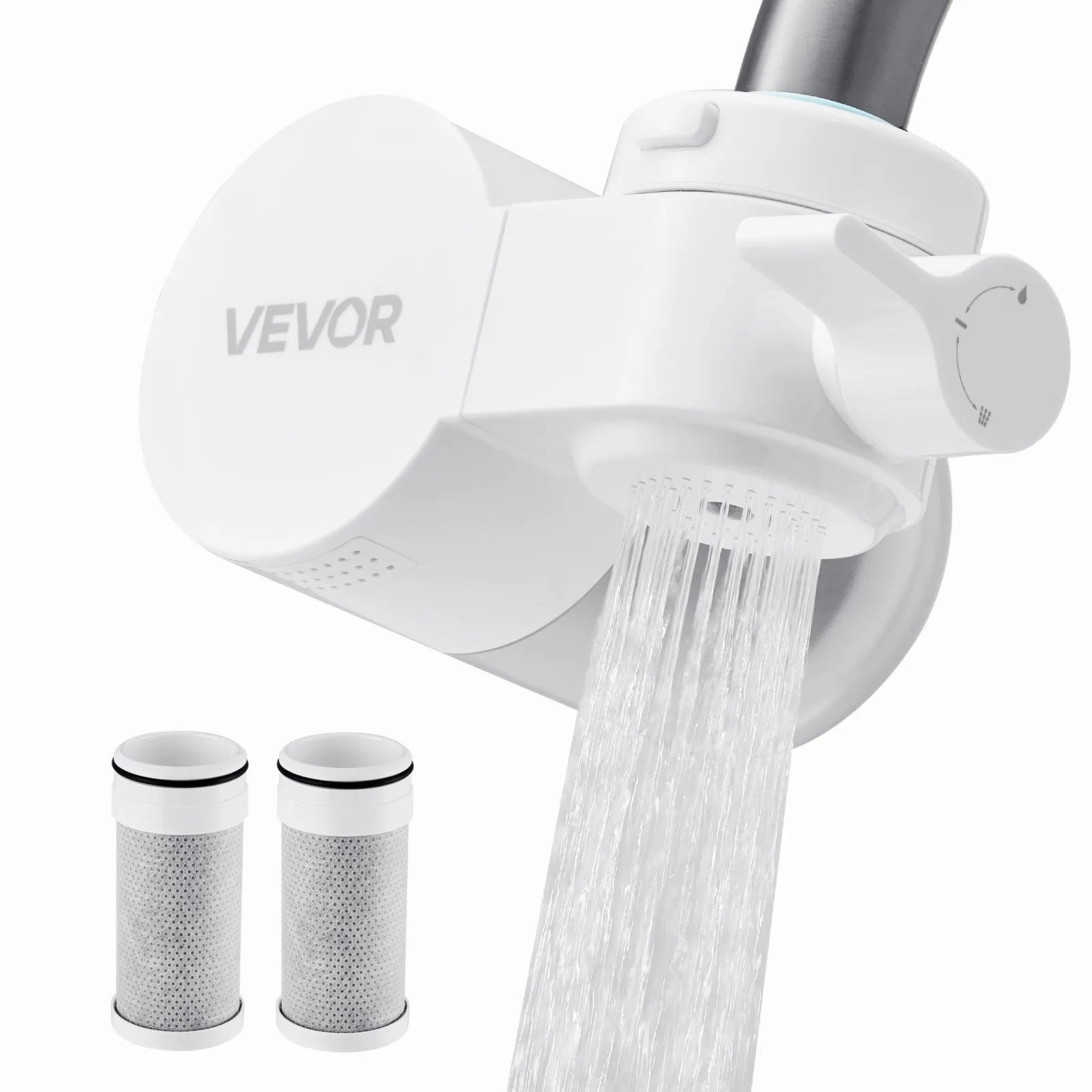 VEVOR Faucet Mount Water Filter Sink Water Purifier for Kitchen White Horizontal