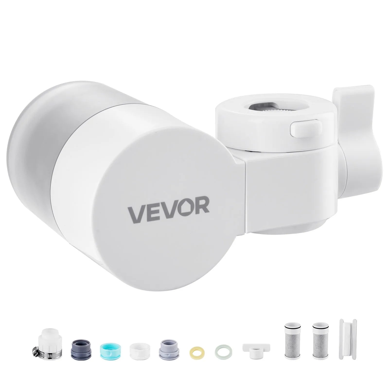 VEVOR Faucet Mount Water Filter Sink Water Purifier for Kitchen White Horizontal