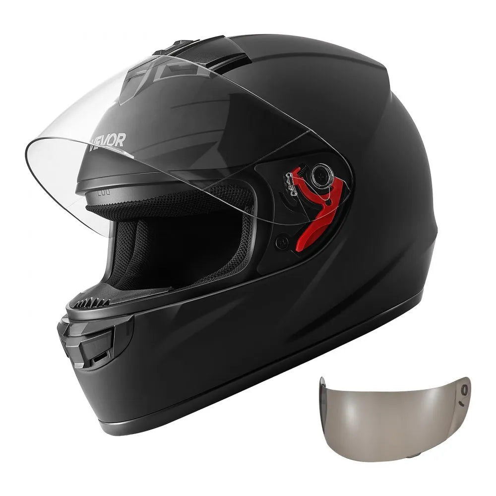 Full Face Motorcycle Helmet – DOT Approved Motocross & Street Bike Helmet with Clear & Tinted Visors, L