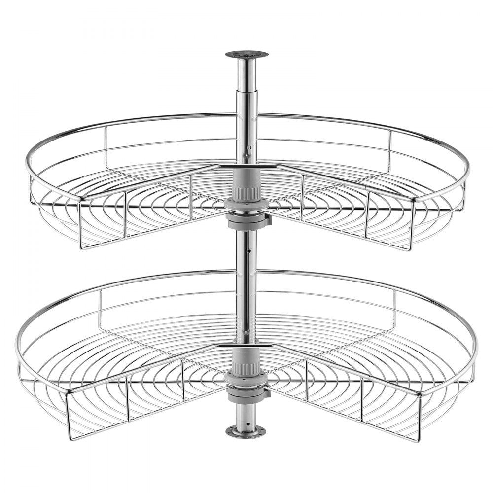 VEVOR 28" 2 Tier Kidney Shaped Chrome Corner Organizer Lazy Susan Cabinet Blind 