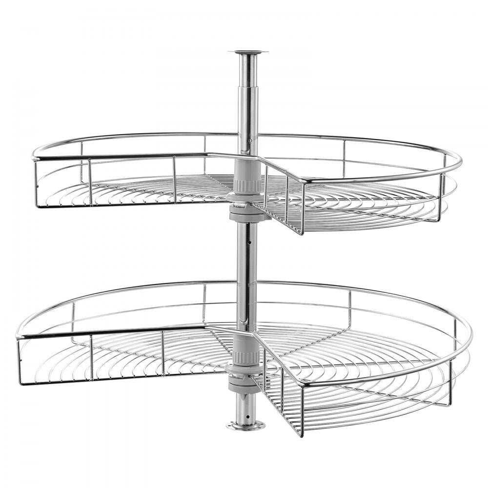 VEVOR 28" 2 Tier Kidney Shaped Chrome Corner Organizer Lazy Susan Cabinet Blind 