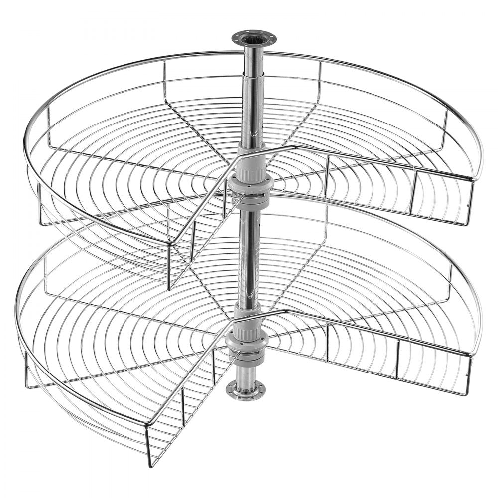 VEVOR 28" 2 Tier Kidney Shaped Chrome Corner Organizer Lazy Susan Cabinet Blind 