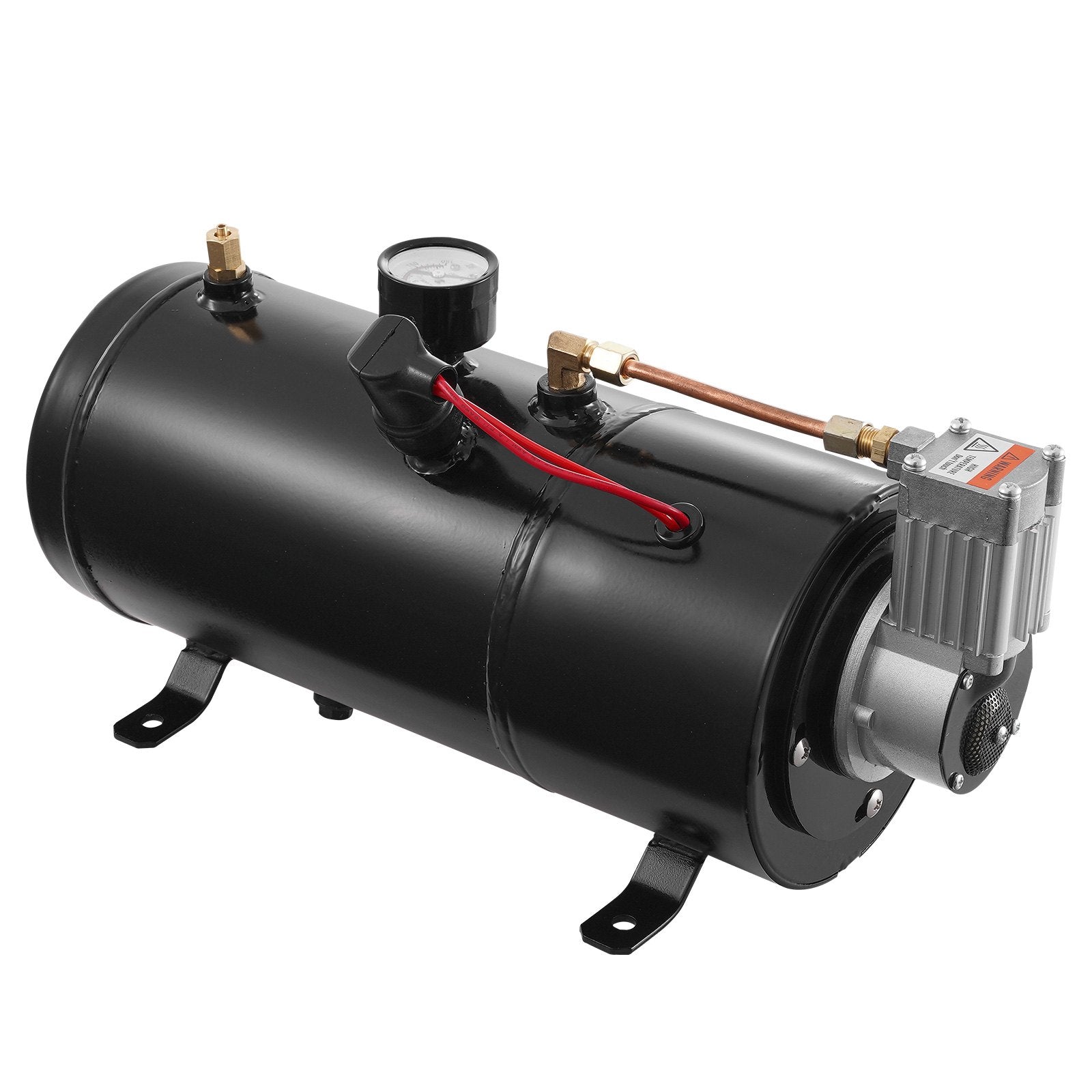 VEVOR 12V Air Compressor with Tank 0.8 Gallon/3 L, Train Horn Air Compressor, 120 psi Working Pressure Onboard Air Compressor System for Train Air Horns, Inflating Tires, Air Mattresses 