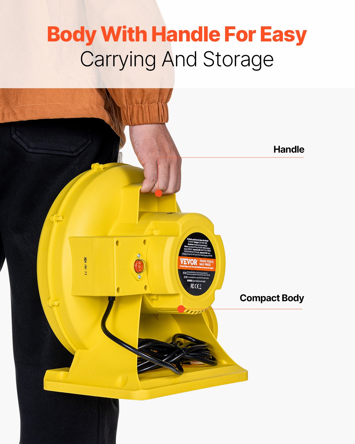 VEVOR Inflatable Bounce House Blower 0.9&1HP 750W for Commercial Bounce House 