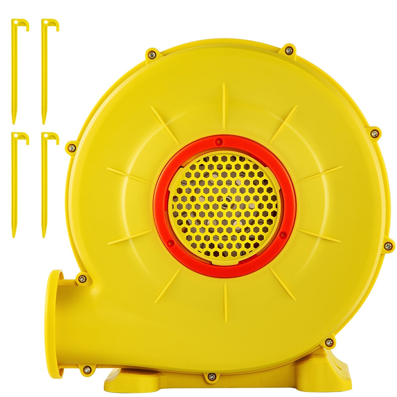 VEVOR Air Blower, 450W 0.6HP Inflatable Blower, Portable and Powerful Bounce House Blower, 1750Pa Commercial Air Blower Pump Fan, Used for Inflatable Bouncy Castle and Jump Slides, Yellow 