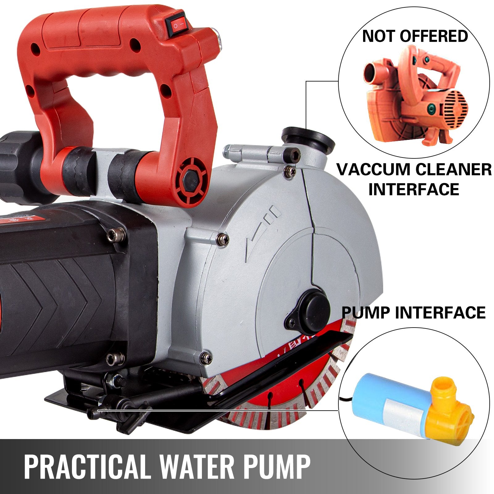 Vevor 5" Wall Chaser Slotting Machine 4000w Wall Groove Cutting Concrete Saw 