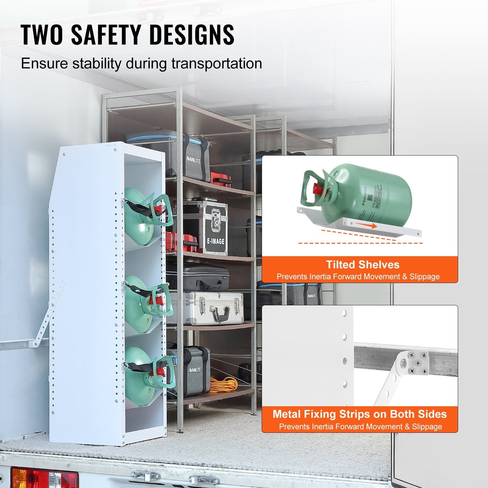 VEVOR Refrigerant Tank Rack, with 3 x 30-50lb Bottle Tanks, Cylinder Tank Rack 14.64x13.97x46.06 in, Refrigerant Cylinder Rack Gas Cylinder Racks and Holders for Freon, Gases, Oxygen, Nitrogen 