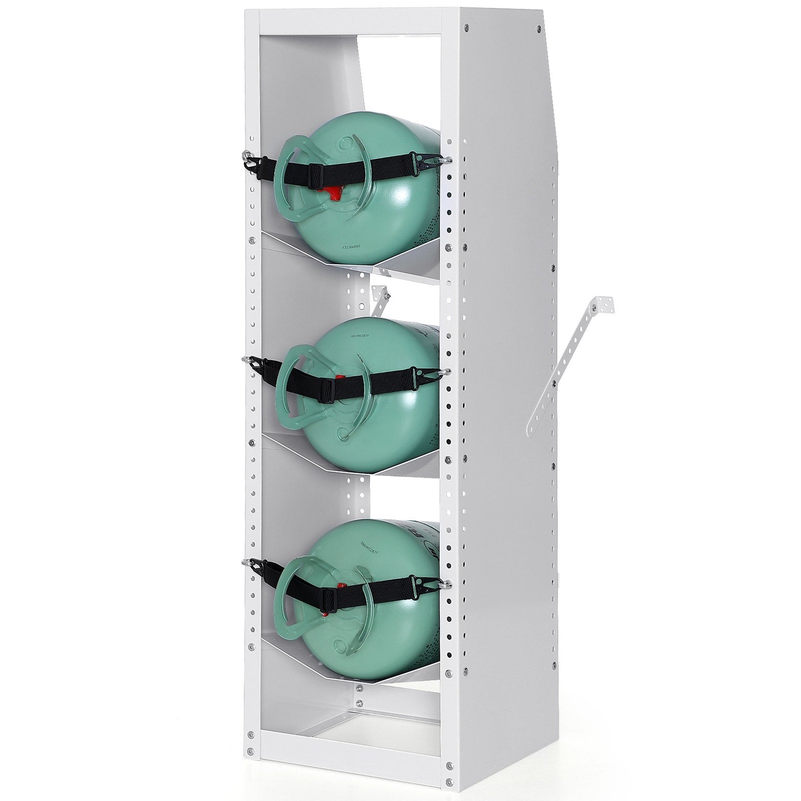 VEVOR Refrigerant Tank Rack, with 3 x 30-50lb Bottle Tanks, Cylinder Tank Rack 14.64x13.97x46.06 in, Refrigerant Cylinder Rack Gas Cylinder Racks and Holders for Freon, Gases, Oxygen, Nitrogen 