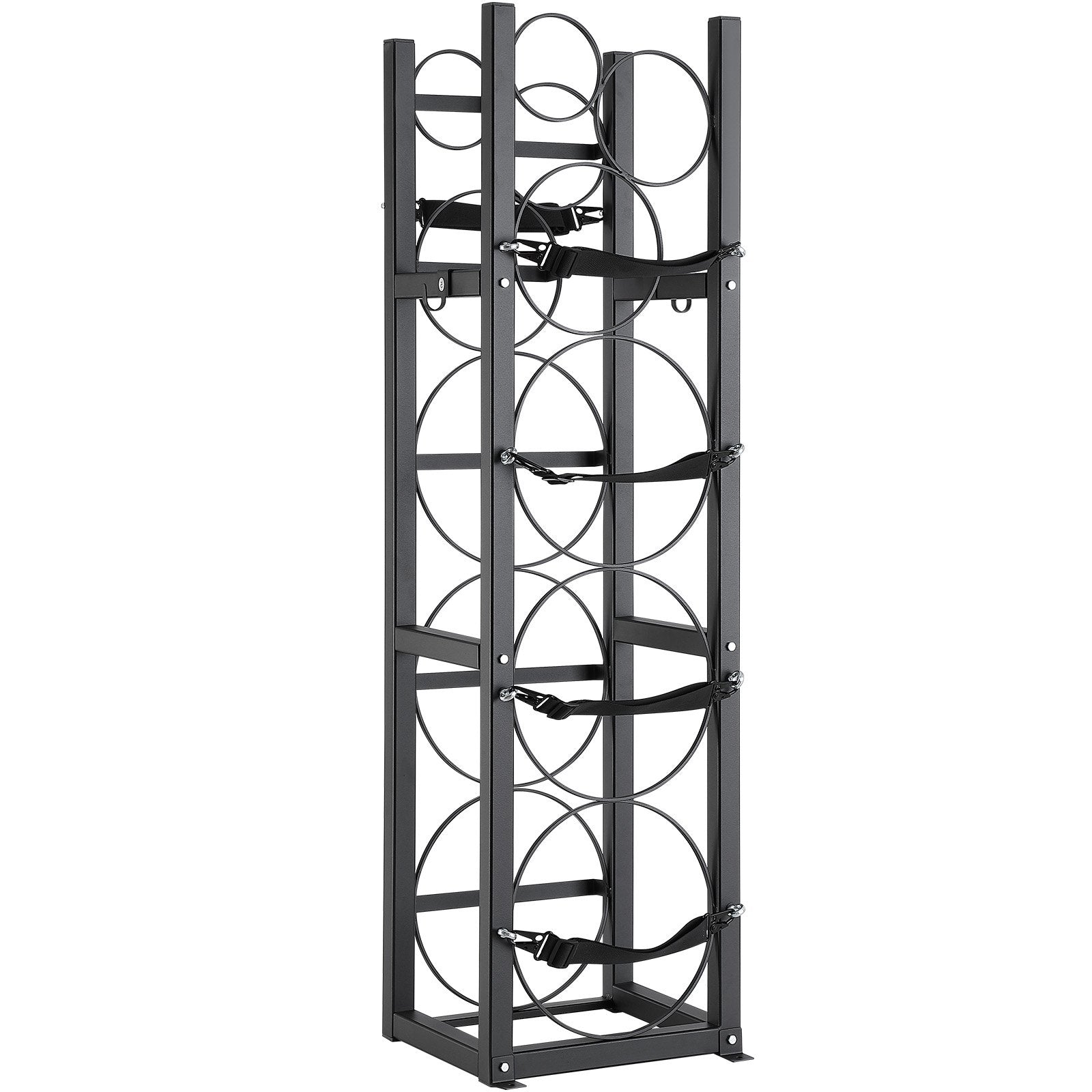 VEVOR Refrigerant Tank Rack, with 3 x 30lbs and Other 3 Small Bottle Tanks, Cylinder Tank Rack 12.79x12.99x47.12 in, Refrigerant Cylinder Rack and Holders for Freon, Gases, Oxygen, Nitrogen 