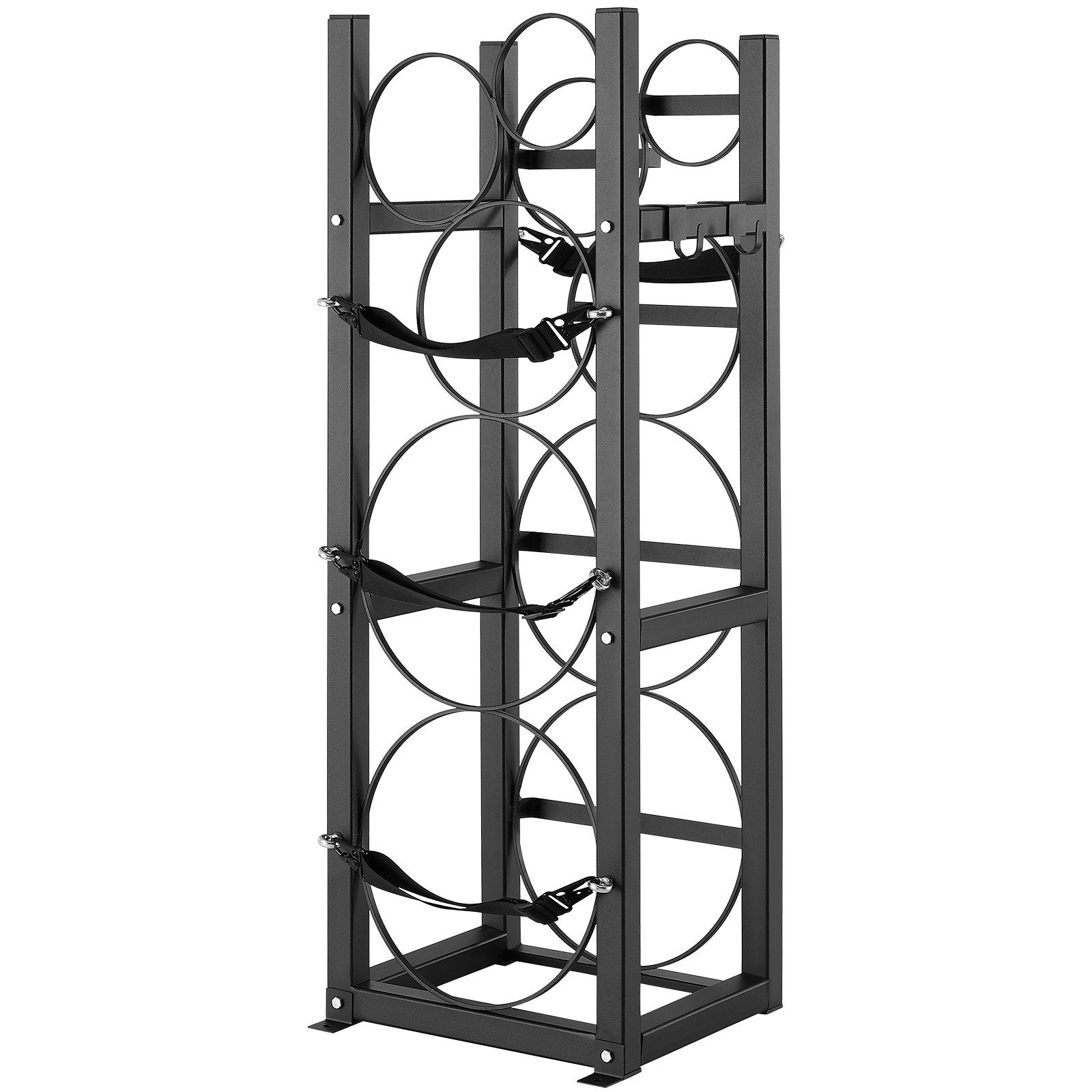 VEVOR Refrigerant Tank Rack, with 2 x 30lbs and Other 3 Small Bottle Tanks, Cylinder Tank Rack 12.79x12.99x47.12 in, Refrigerant Cylinder Rack and Holders for Freon, Gases, Oxygen, Nitrogen 