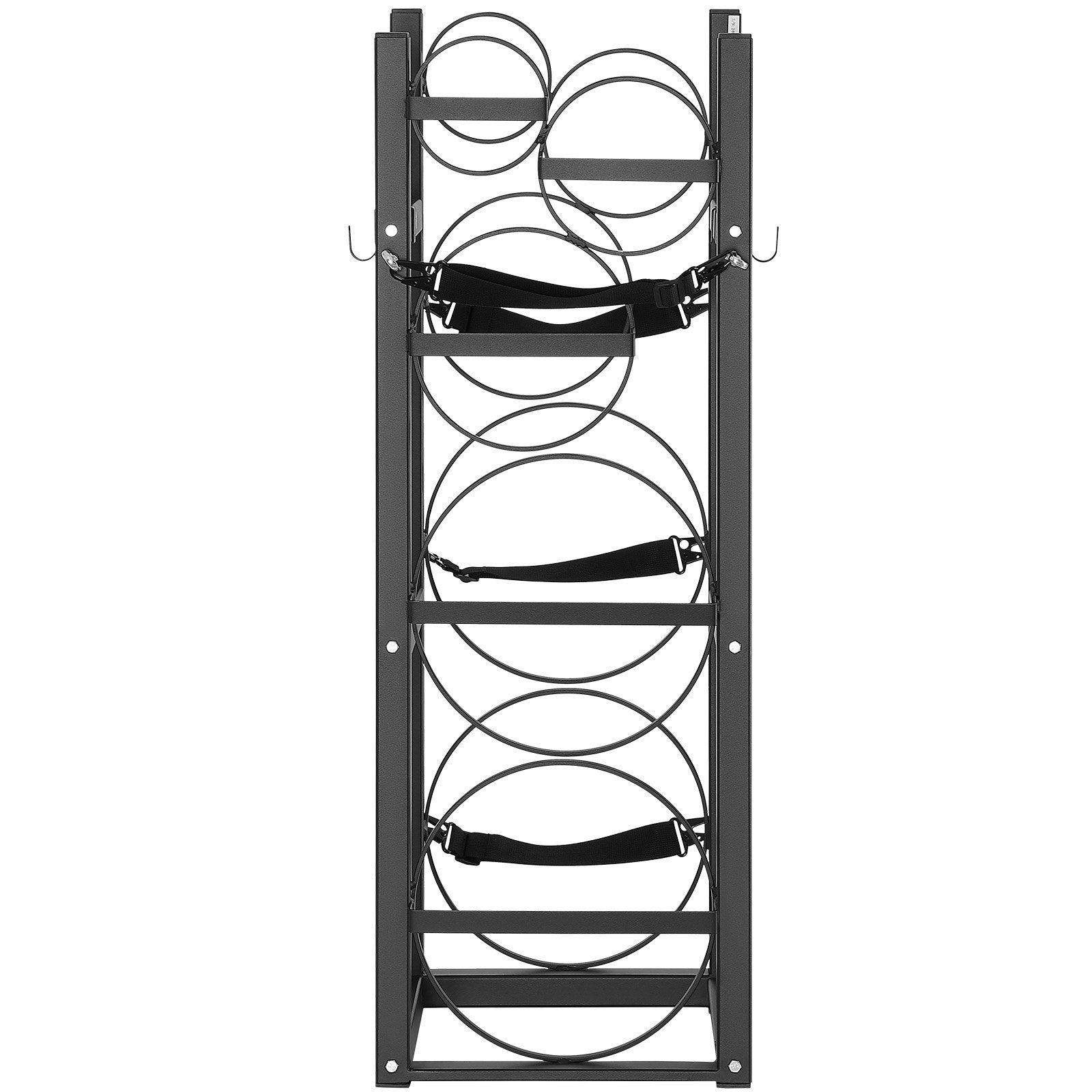 VEVOR Refrigerant Tank Rack, with 2 x 30lbs and Other 3 Small Bottle Tanks, Cylinder Tank Rack 12.79x12.99x47.12 in, Refrigerant Cylinder Rack and Holders for Freon, Gases, Oxygen, Nitrogen 