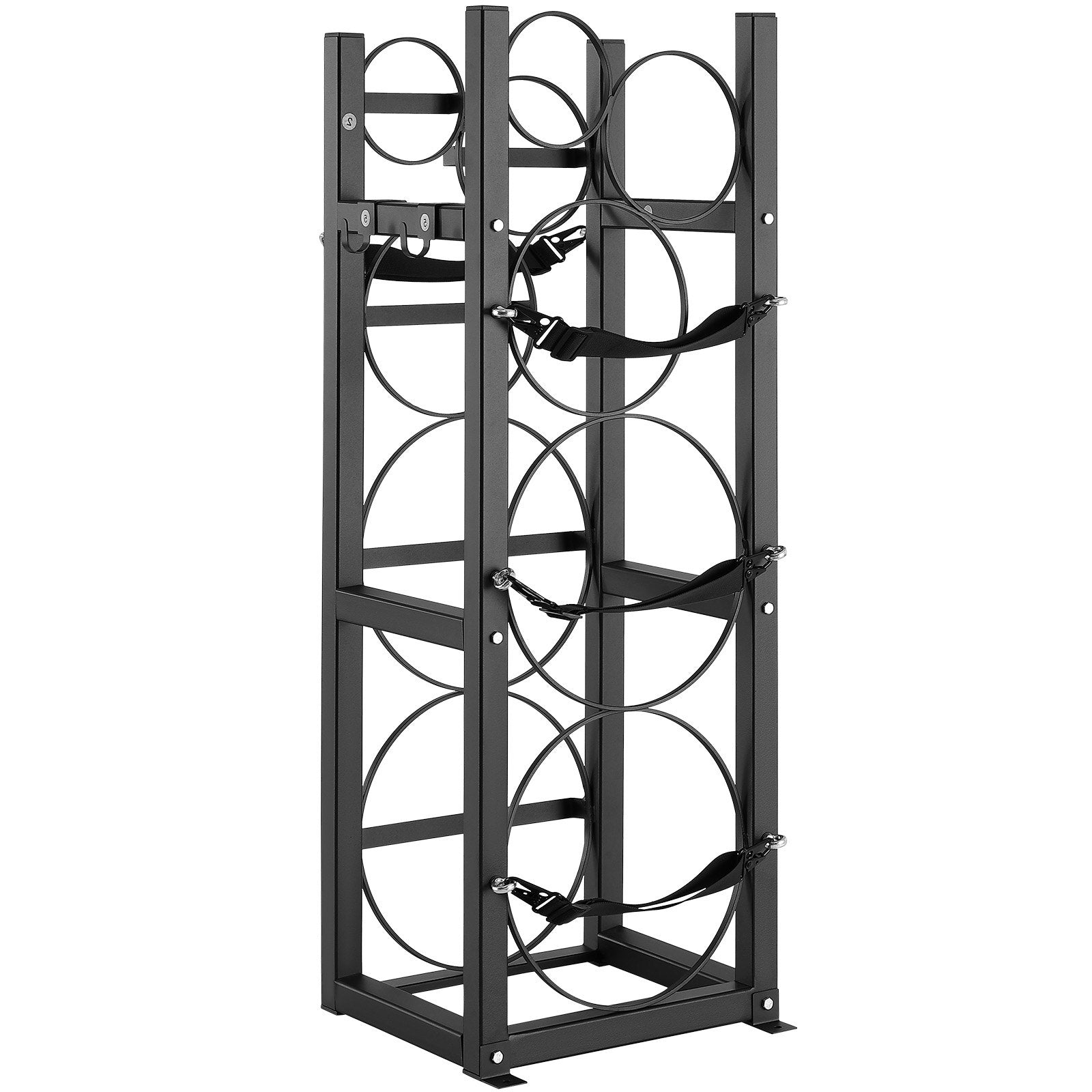 VEVOR Refrigerant Tank Rack, with 2 x 30lbs and Other 3 Small Bottle Tanks, Cylinder Tank Rack 12.79x12.99x47.12 in, Refrigerant Cylinder Rack and Holders for Freon, Gases, Oxygen, Nitrogen 