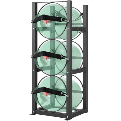 VEVOR Refrigerant Tank Rack, with 3 x 30lbs Bottle Tanks, Cylinder Tank Rack 12.79x12.99x33.07 in, Refrigerant Cylinder Rack Gas Cylinder Racks and Holders for Freon, Gases, Oxygen, Nitrogen 