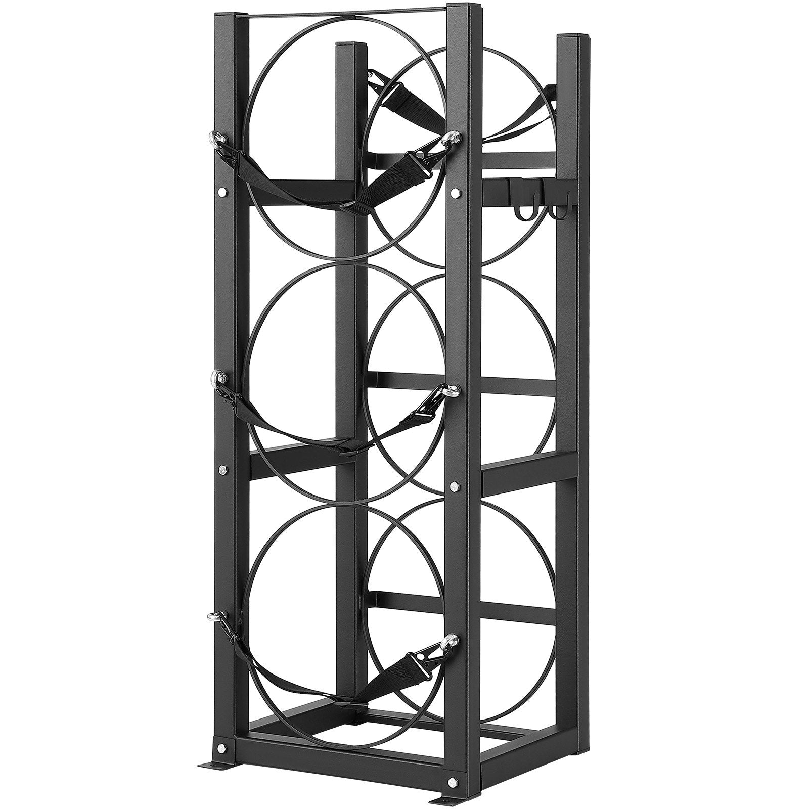 VEVOR Refrigerant Tank Rack, with 3 x 30lbs Bottle Tanks, Cylinder Tank Rack 12.79x12.99x33.07 in, Refrigerant Cylinder Rack Gas Cylinder Racks and Holders for Freon, Gases, Oxygen, Nitrogen 