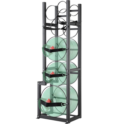 VEVOR Refrigerant Tank Rack, with 1 x 50lb, 2 x 30lb and Other 3 Small Bottle Tanks, Cylinder Tank Rack 15.55x12.99x49.8 in, Refrigerant Cylinder Rack and Holders for Freon, Gases, Oxygen, Nitrogen 