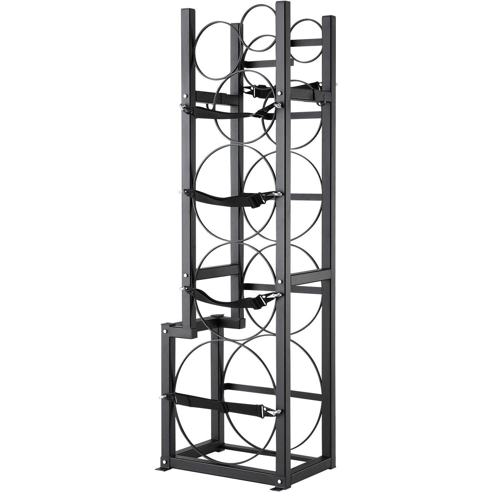 VEVOR Refrigerant Tank Rack, with 1 x 50lb, 2 x 30lb and Other 3 Small Bottle Tanks, Cylinder Tank Rack 15.55x12.99x49.8 in, Refrigerant Cylinder Rack and Holders for Freon, Gases, Oxygen, Nitrogen 