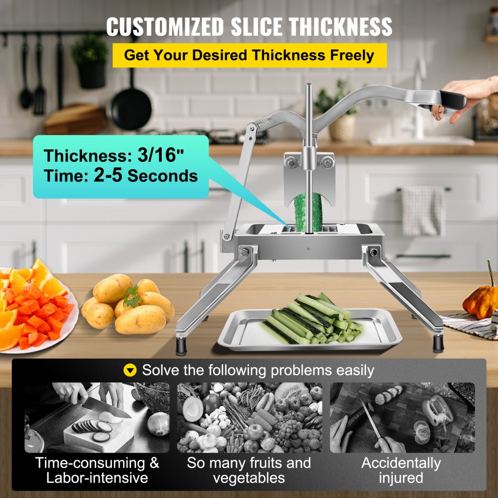 3/16" Multipurpose Slicer Onion Quick Slicer Stainless Steel Blade with Tray 