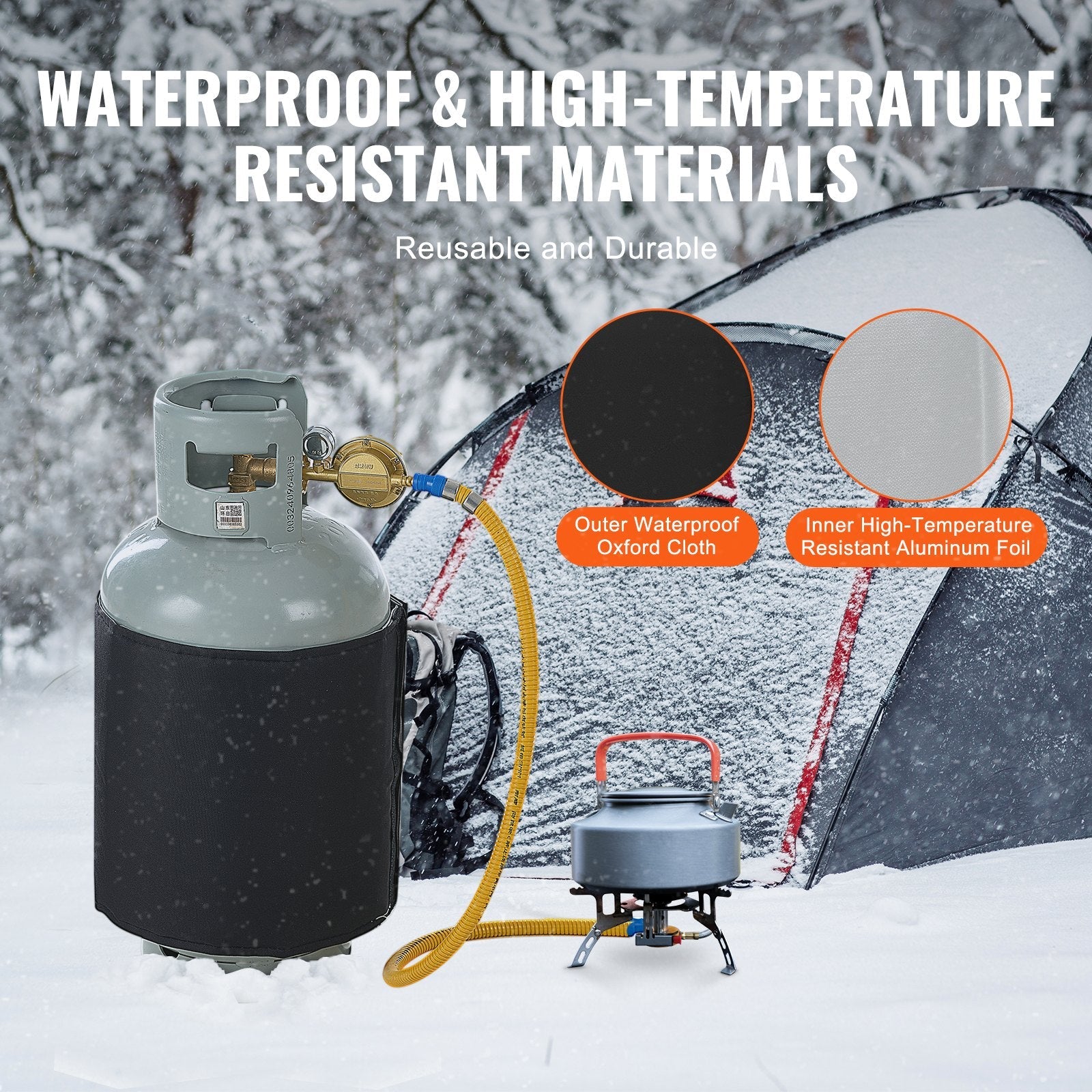 VEVOR Insulated Band Style Gas Cylinder Warmer for40 lbs Gas Tanks 120W 90 ? 