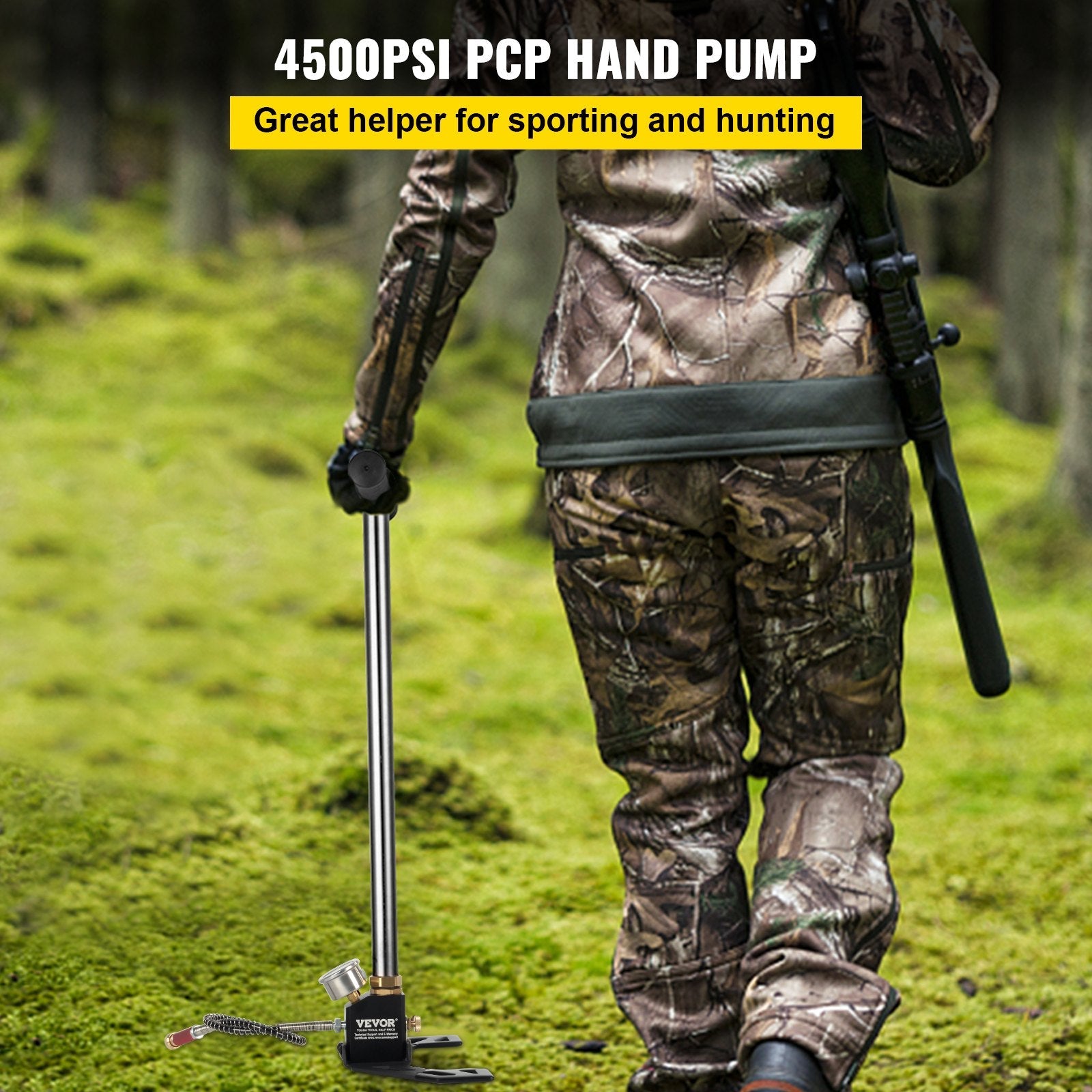 VEVOR Airgun PCP Pump 4500PSI High Pressure Hand Pump 3 Stage Pump Chamber PCP Air Pump 