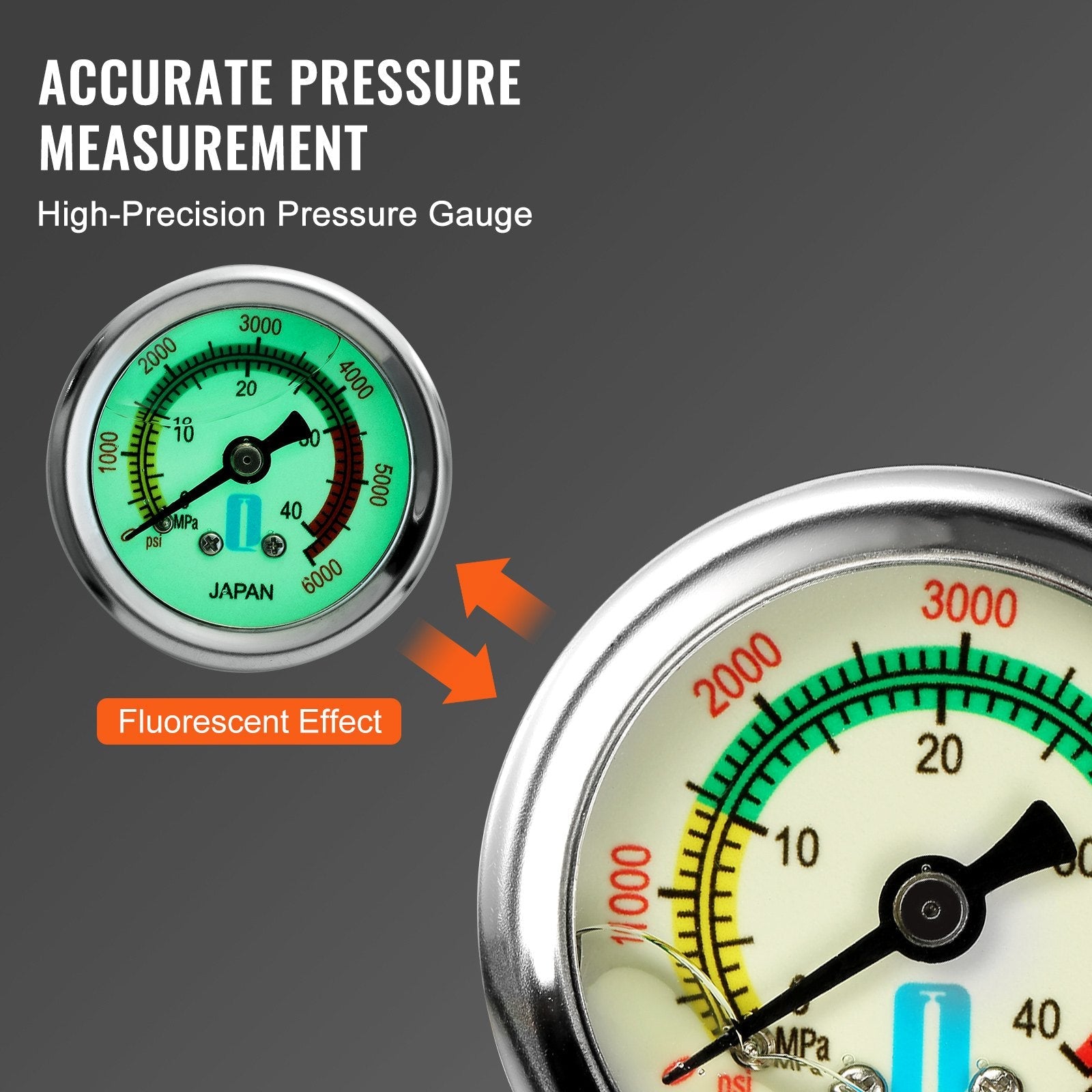 VEVOR High Pressure Hand Pump 3 Stage Airgun PCP Pump 4500PSI Stirrup Pump Air Rifle Filling Stirrup Pump(30MPA) 