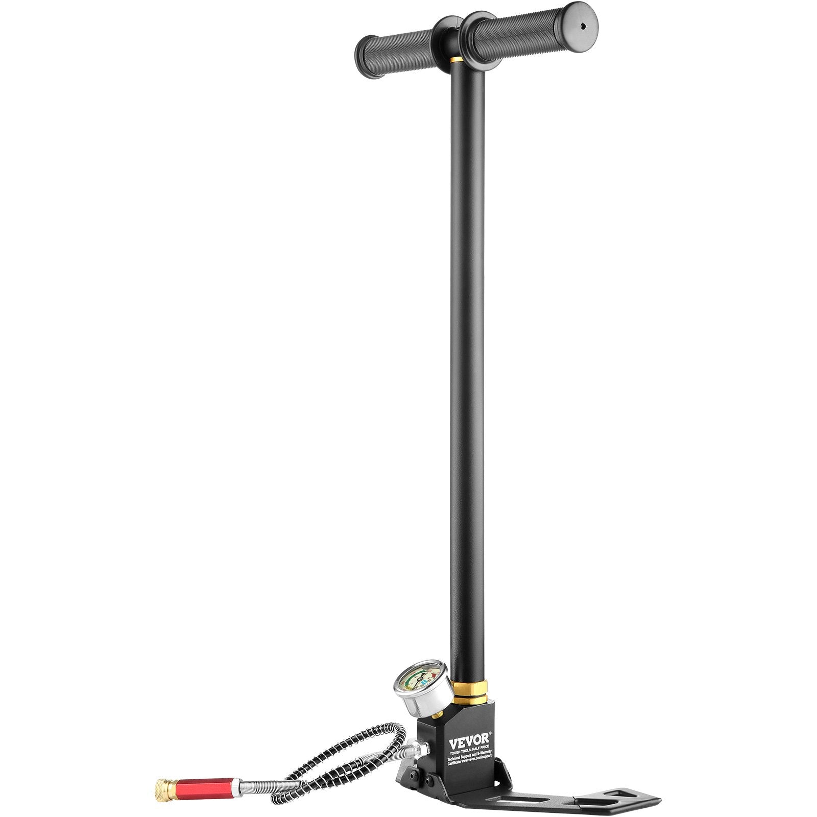 VEVOR High Pressure Hand Pump 3 Stage Airgun PCP Pump 4500PSI Stirrup Pump Air Rifle Filling Stirrup Pump(30MPA) 
