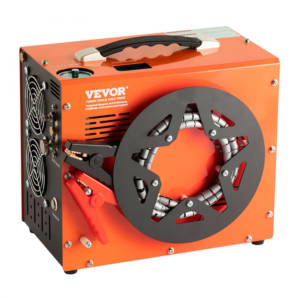 VEVOR PCP Air Compressor, 4500PSI/30Mpa Portable PCP Compressor with Built-in Power Converter, Auto-Stop | DC12V/AC120V | Oil & Water-Free Compressor Pump 