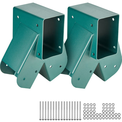VEVOR A-Frame Middle Swing Set Brackets, Heavy Duty Carbon Steel Swing Set Hardware with Mounting Hardware, DIY Swing Set Bracket Swing Set Kit for 4x4 Legs & 4x6 Beam, Green (2 Pcs) 