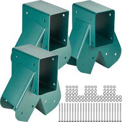 VEVOR A-Frame Middle Swing Set Brackets, Heavy Duty Carbon Steel Swing Set Hardware with Mounting Hardware, DIY Swing Set Bracket Swing Set Kit for 4x4 Legs & 4x6 Beam, Green (3 Pcs) 