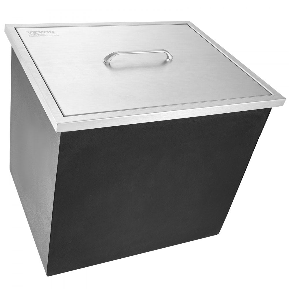 VEVOR Drop in Ice Chest, 21"L x 17"W x 18"H Stainless Steel Ice Cooler, Commercial Ice Bin with Cover, 40 qt Outdoor Kitchen Ice Bar, Drain-pipe and Drain Plug Included, for Cold Wine Beer 