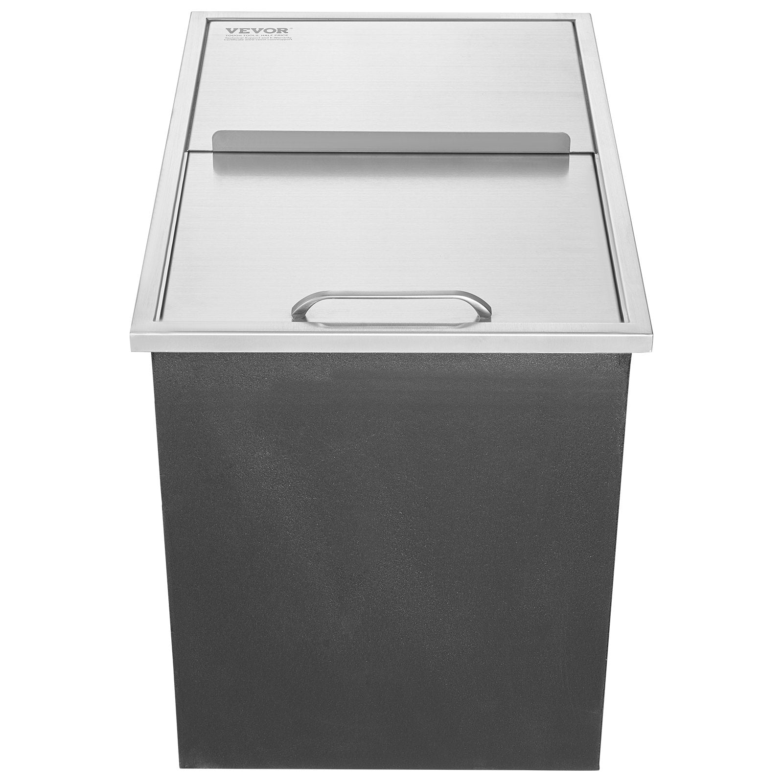 VEVOR Drop in Ice Chest, 27"L x 18"W x 21"H Stainless Steel Ice Cooler, Commercial Ice Bin with Sliding Cover, 40.9 qt Outdoor Kitchen Ice Bar, Drain-pipe and Drain Plug Included, for Cold Wine Beer 