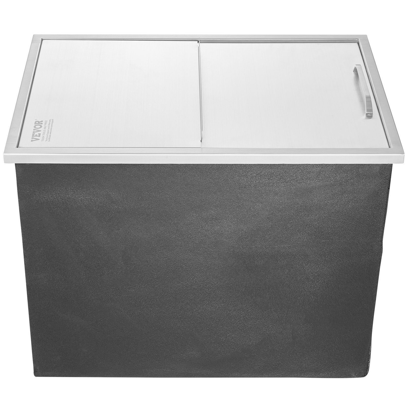 VEVOR Drop in Ice Chest, 27"L x 18"W x 21"H Stainless Steel Ice Cooler, Commercial Ice Bin with Sliding Cover, 40.9 qt Outdoor Kitchen Ice Bar, Drain-pipe and Drain Plug Included, for Cold Wine Beer 