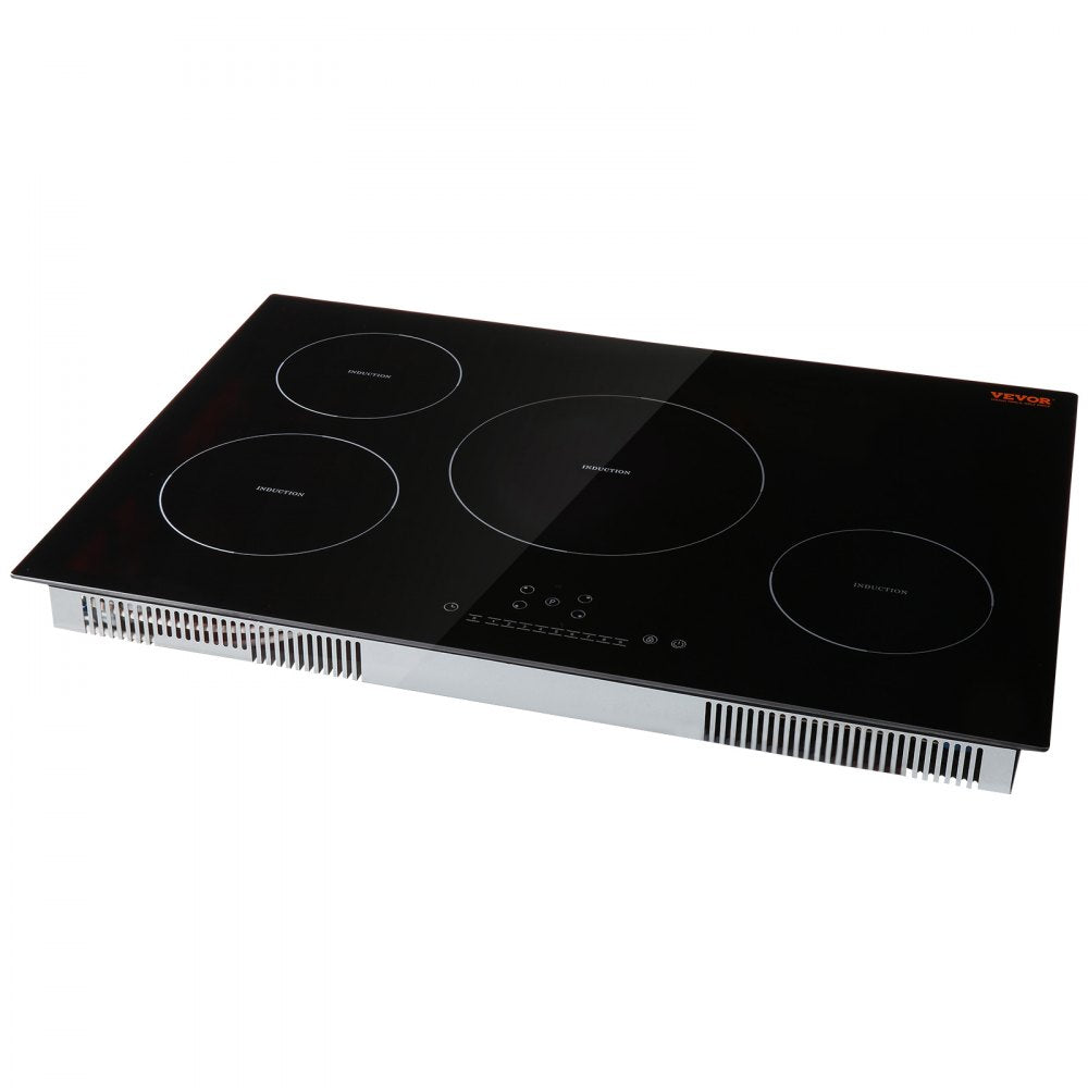 VEVOR Electric Cooktop, 4 Burners, 30'' Induction Stove Top, Built-in Magnetic Cooktop 7500W, 9 Heating Level Multifunctional Burner, LED Touch Screen w/ Child Lock & Over-Temperature Protection 