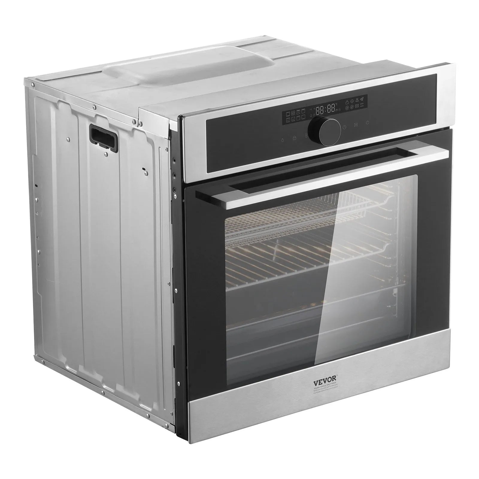 VEVOR Single Wall Oven 24" Electric Built-in Wall Oven 16 Functions 2.68 Cu. Ft