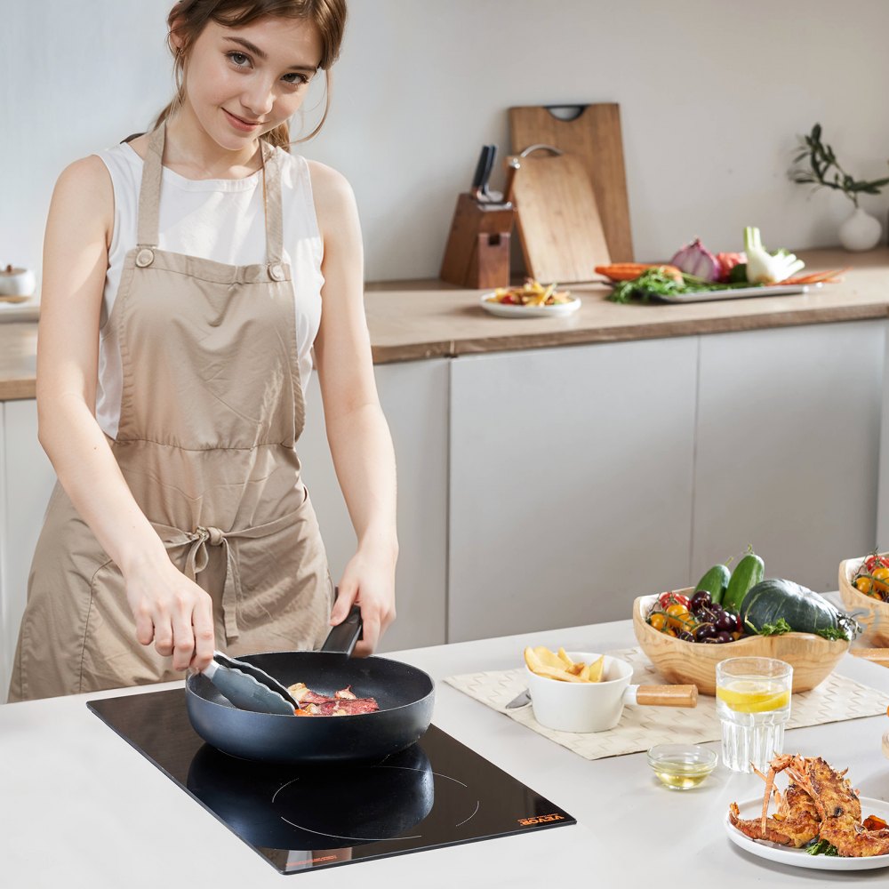 VEVOR Built-in Electric Cooktop Radiant Ceramic Cooktop 2 Burners 20.1x11.6 inch 