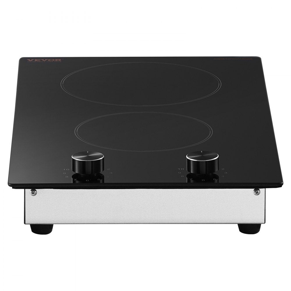 VEVOR Built-in Electric Cooktop Radiant Ceramic Cooktop 2 Burners 20.1x11.6 inch 