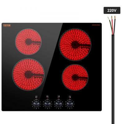 VEVOR Built-in Electric Cooktop Radiant Ceramic Cooktop 4 Burners 23.2x20.5 inch 
