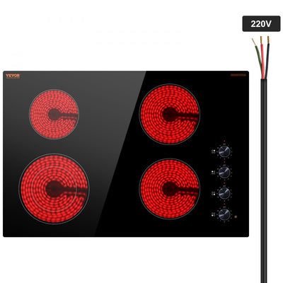 VEVOR Built-in Electric Cooktop Radiant Ceramic Cooktop 4 Burners 30.3x20.5 inch 