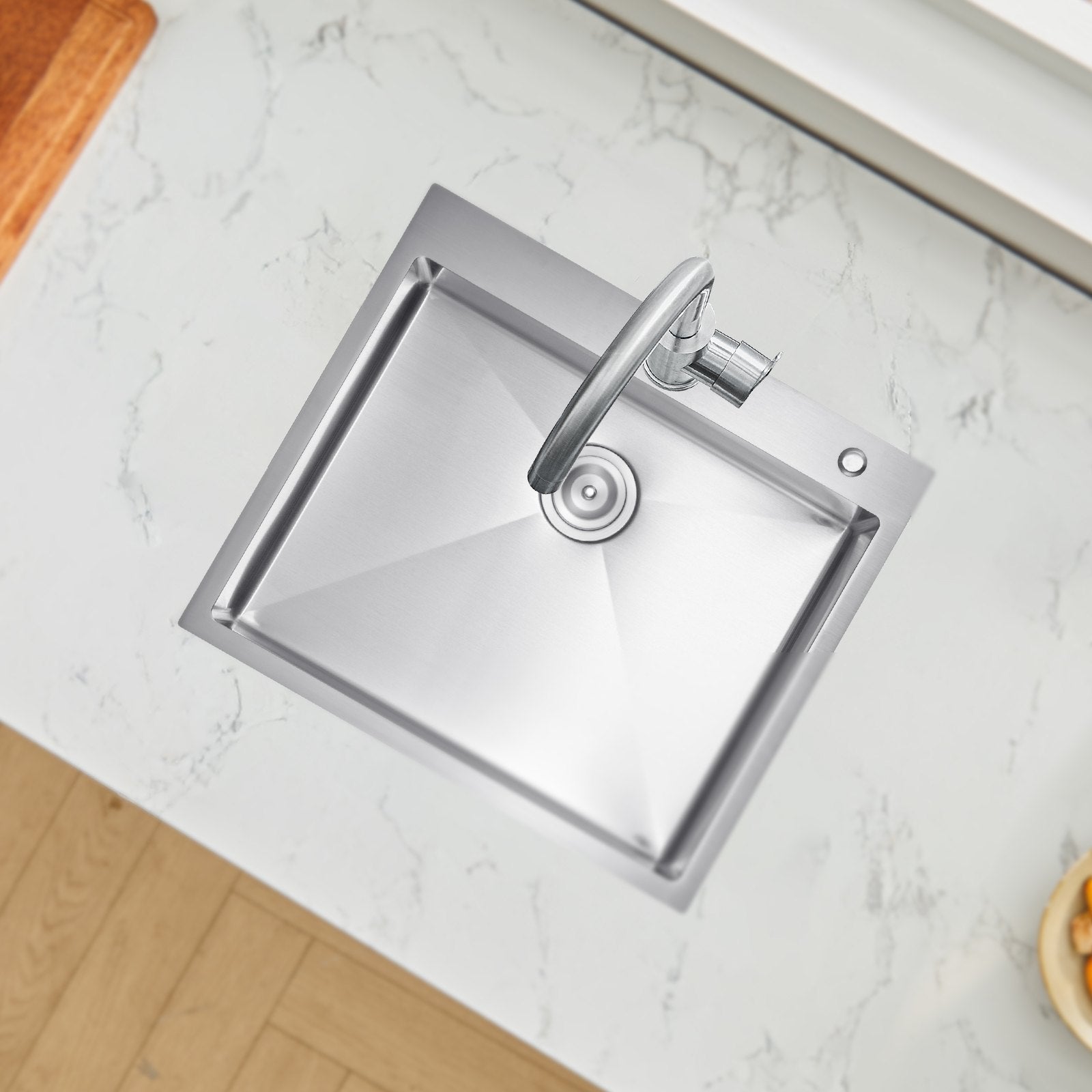 VEVOR 25" Kitchen Sink Top Mount Single Bowl Drop-In Basin Stainless Steel Bar 