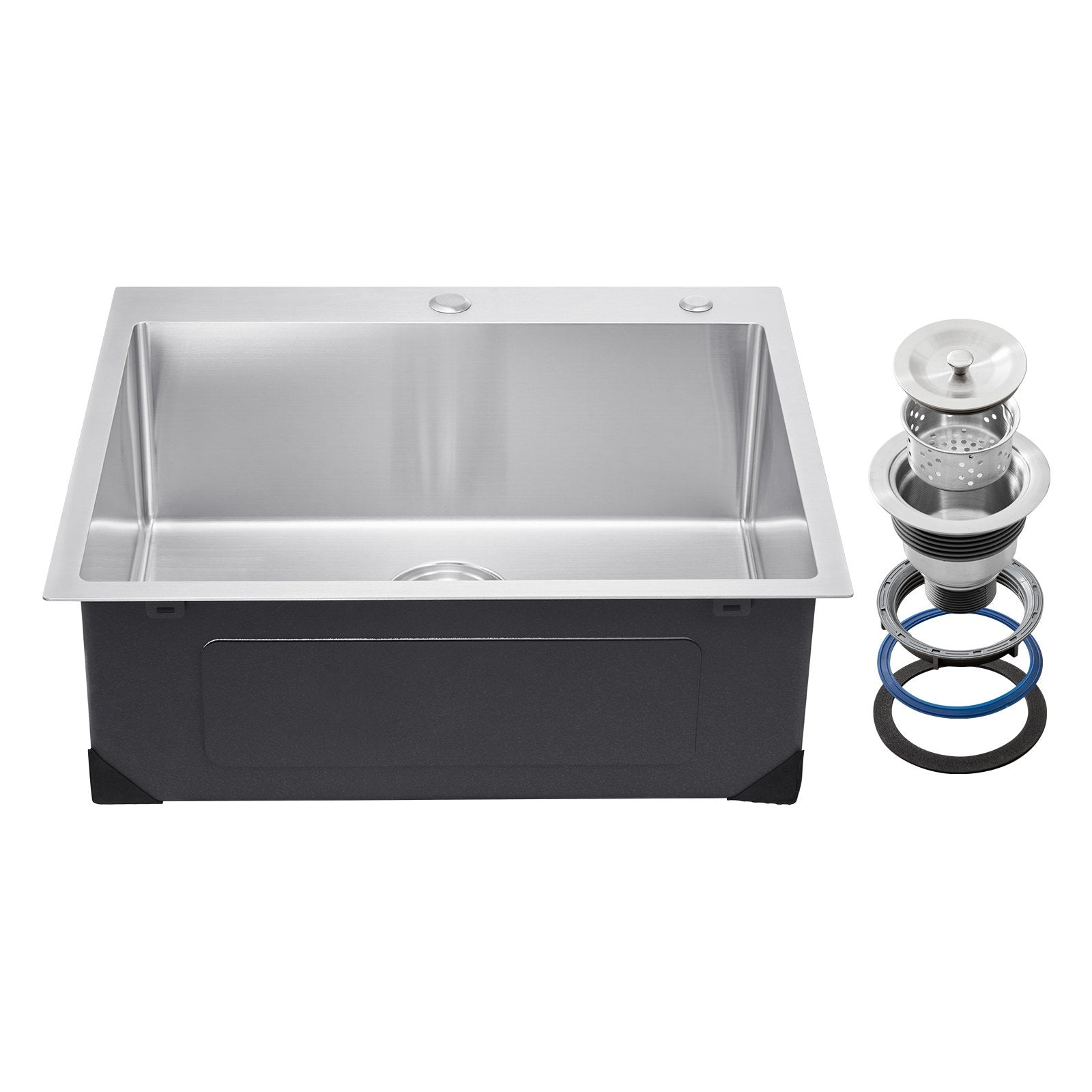 VEVOR 25" Kitchen Sink Top Mount Single Bowl Drop-In Basin Stainless Steel Bar 