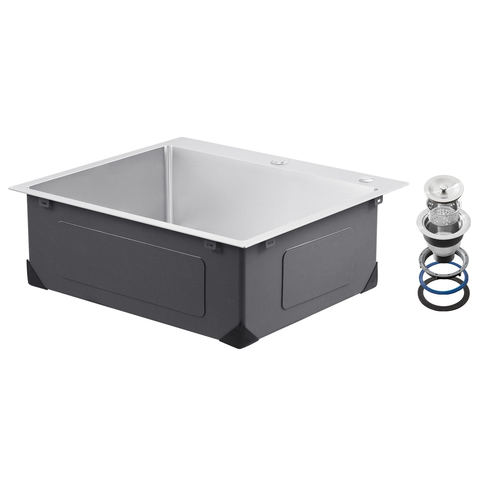 VEVOR 25" Kitchen Sink Top Mount Single Bowl Drop-In Basin Stainless Steel Bar 
