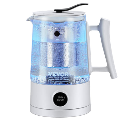 VEVOR Hydrogen Water Pitcher Generator, 1.5 L / 52.8 oz Large Capacity Hydrogen Generator Water Kettle, SPE and PEM Technology, Hydrogen Rich Water Ionizer Machine for Brewing Coffee or Tea 