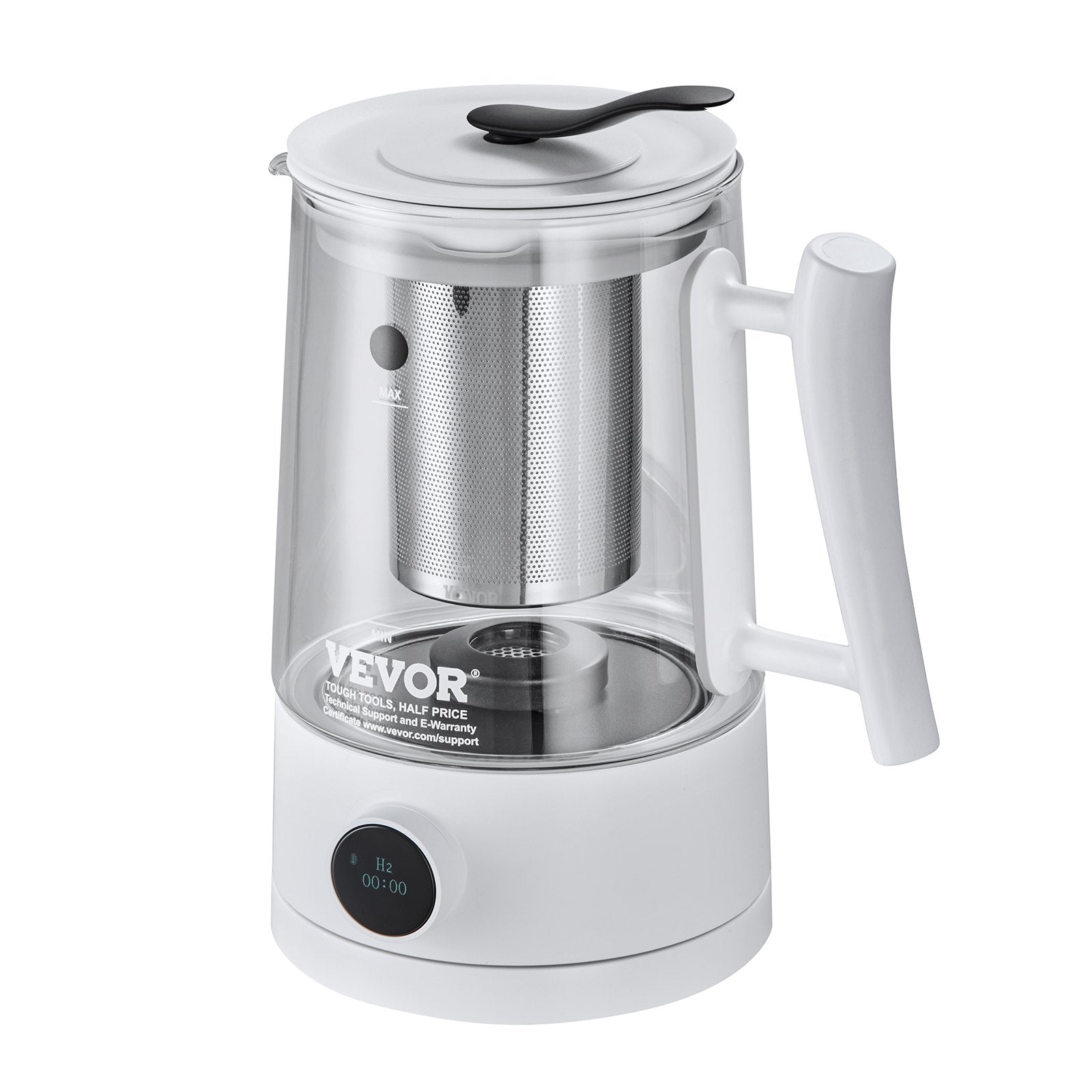 VEVOR Hydrogen Water Pitcher Generator, 1.5 L / 52.8 oz Large Capacity Hydrogen Generator Water Kettle, SPE and PEM Technology, Hydrogen Rich Water Ionizer Machine for Brewing Coffee or Tea 