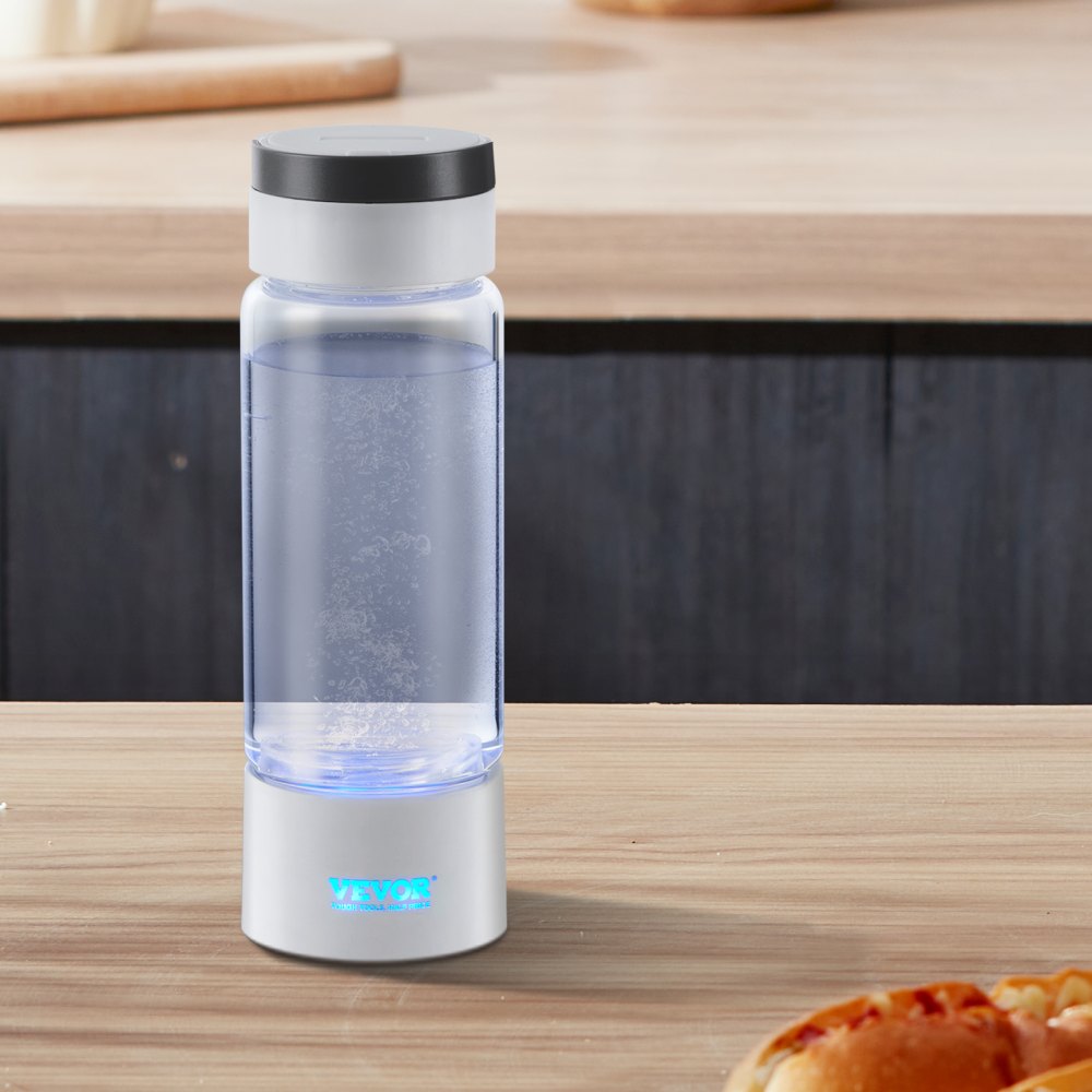 VEVOR Hydrogen Water Bottle Generator, 380 ml / 13.4 oz Capacity Portable Hydrogen Water Maker, SPE Technology Hydrogen Rich Water Ionizer Machine with Nasal Inhalation Tube and Self-Cleaning 